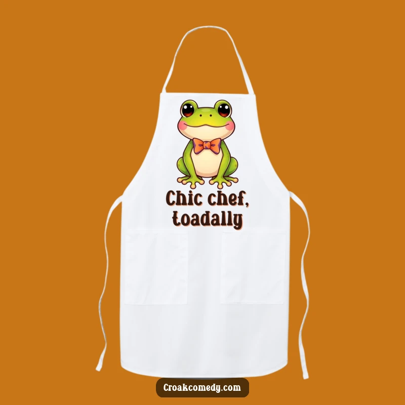 Funny Frog Bow Tie Apron - Cook with Dapper Amphibian Style!