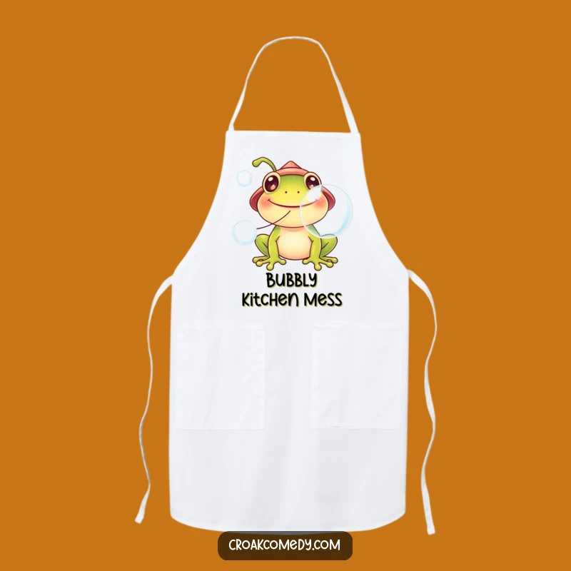 Funny Frog Hat Apron: Bubble Blowing Kitchen Gift