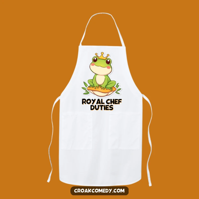 Funny Royal Frog Apron: Hilarious & Regal Kitchen Wear for Cooks!