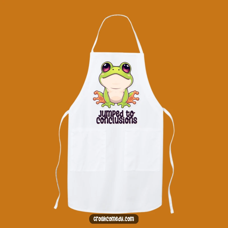 Funny Surprised Frog Apron: Chef's Wide-Eyed Kitchen Surprise