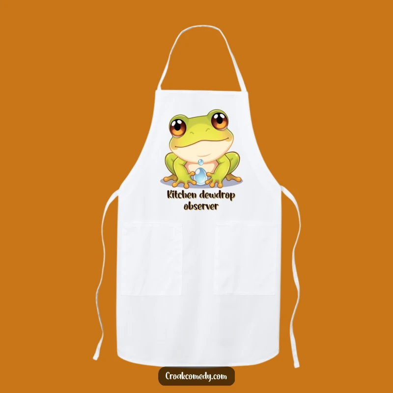 Funny Frog Dewdrop Apron - Curious Frog Wide Eyes Macro Photo Chef Gift