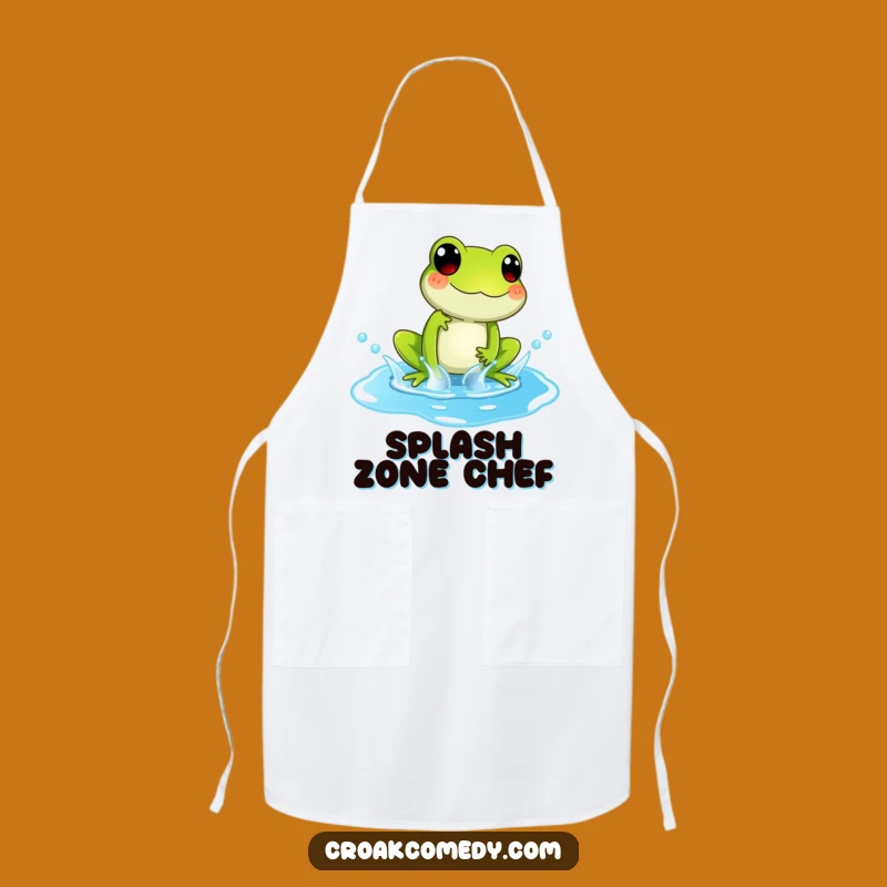 Funny Splashing Frog Apron: Playful Kitchen Style for Fun Cooks