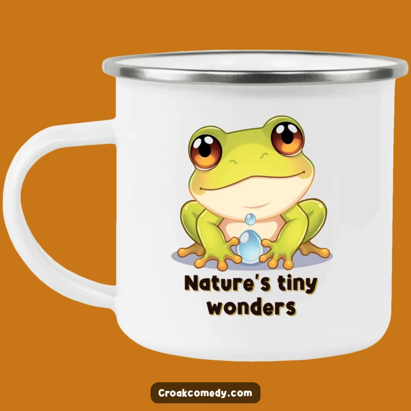 Funny Frog Dewdrop Camping Mug - Frog Wide Eyes Macro Photo Outdoor Gift