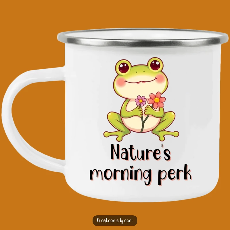 Funny Frog Flower Camping Mug: Durable Humor for Your Outdoor Adventures