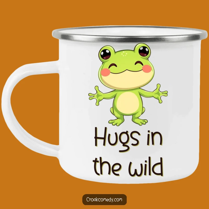 Funny Hugging Frog Camping Mug: Warm Hugs for Outdoor Adventures
