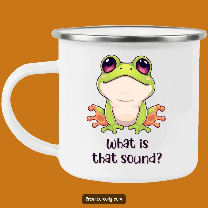 Funny Surprised Frog Camping Mug: Wide-Eyed Adventure Companion
