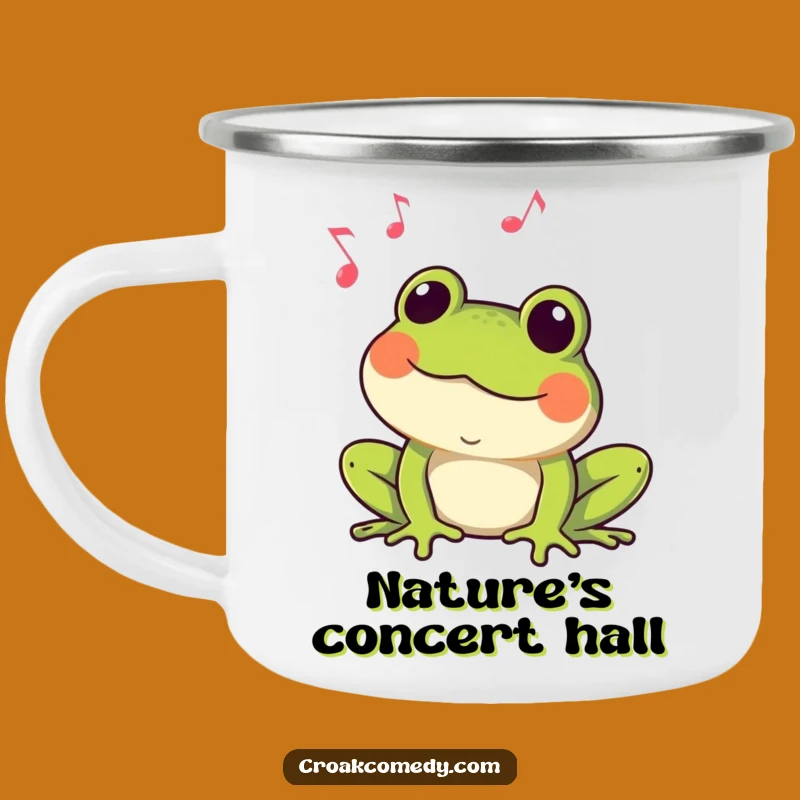 Funny Croaking Frog Camping Mug: Musical Amphibian Adventure Cup, Great Funny Gift