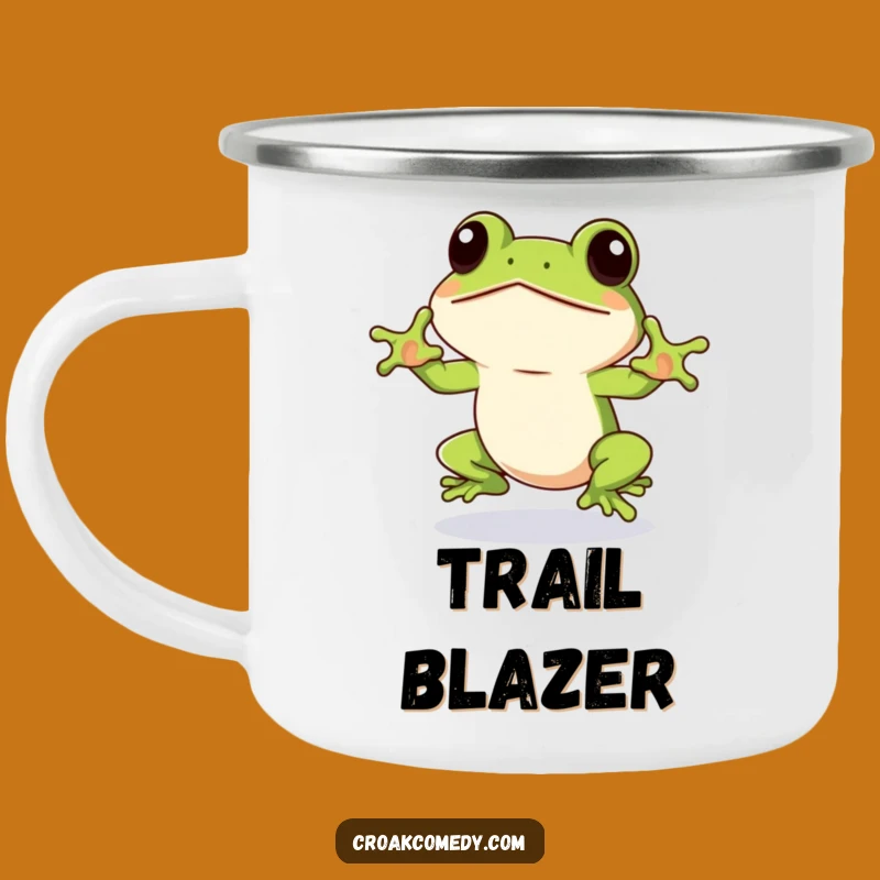 Funny Frog Camping Mug: Eager Jumper Amphibian Outdoor, Sturdy Funny Gift for Hikers