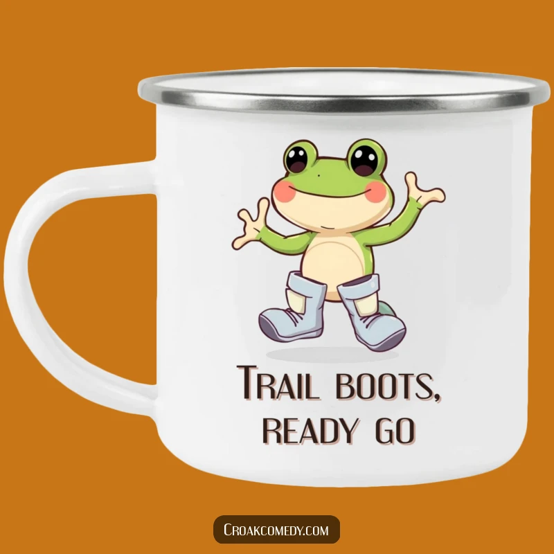 Funny Frog Boots Camping Mug: Joyful Hopper's Outdoor Fun Funny Gift