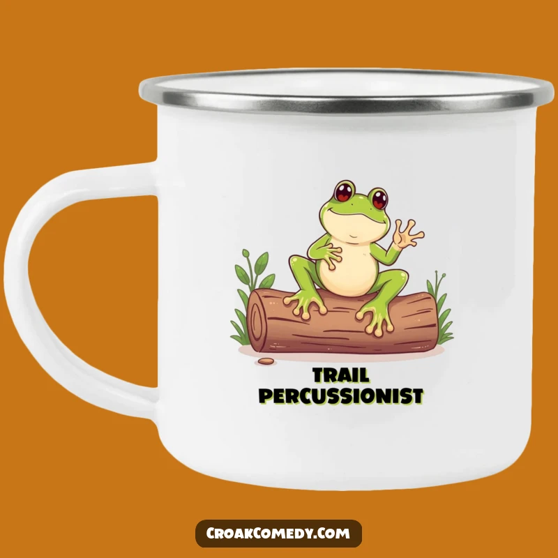 Funny Frog Camping Mug: Big Feet Rhythm Tapper Enamel Mug, Adventure Funny Gift