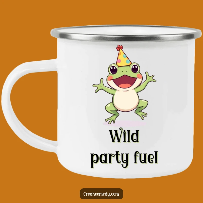 Funny Frog Party Hat Camping Mug: Cute Hopping Amphibian Drinkware for Hilarious Adventures!