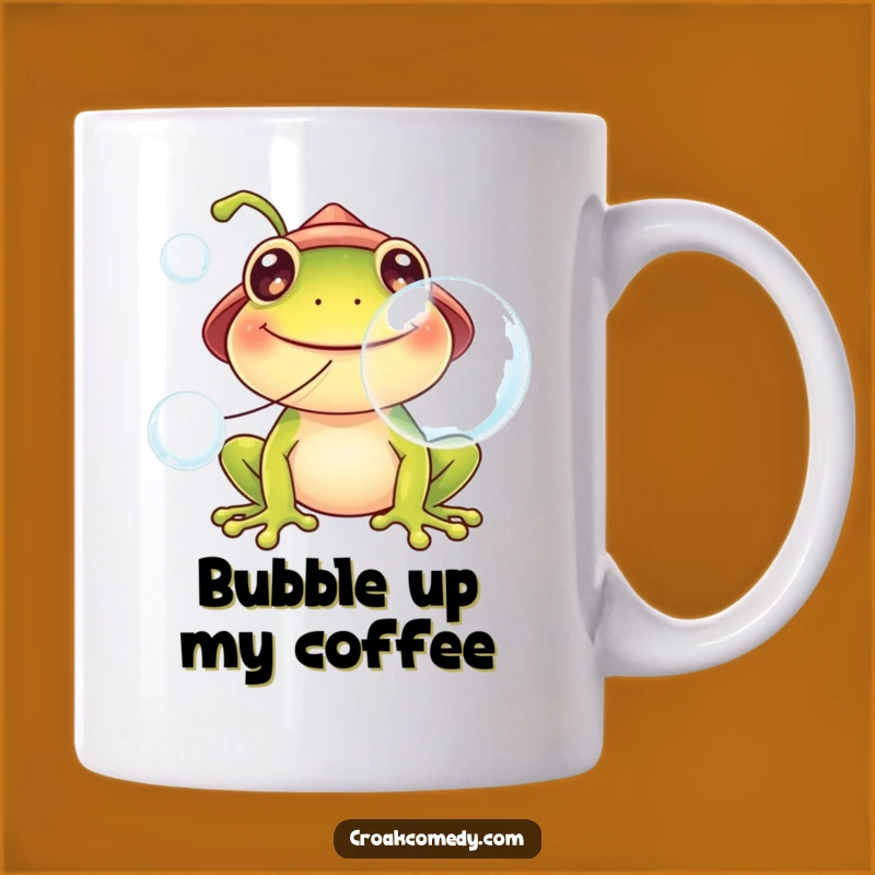 Funny Frog Hat Mug: Cheerful Bubble Blowing Gift