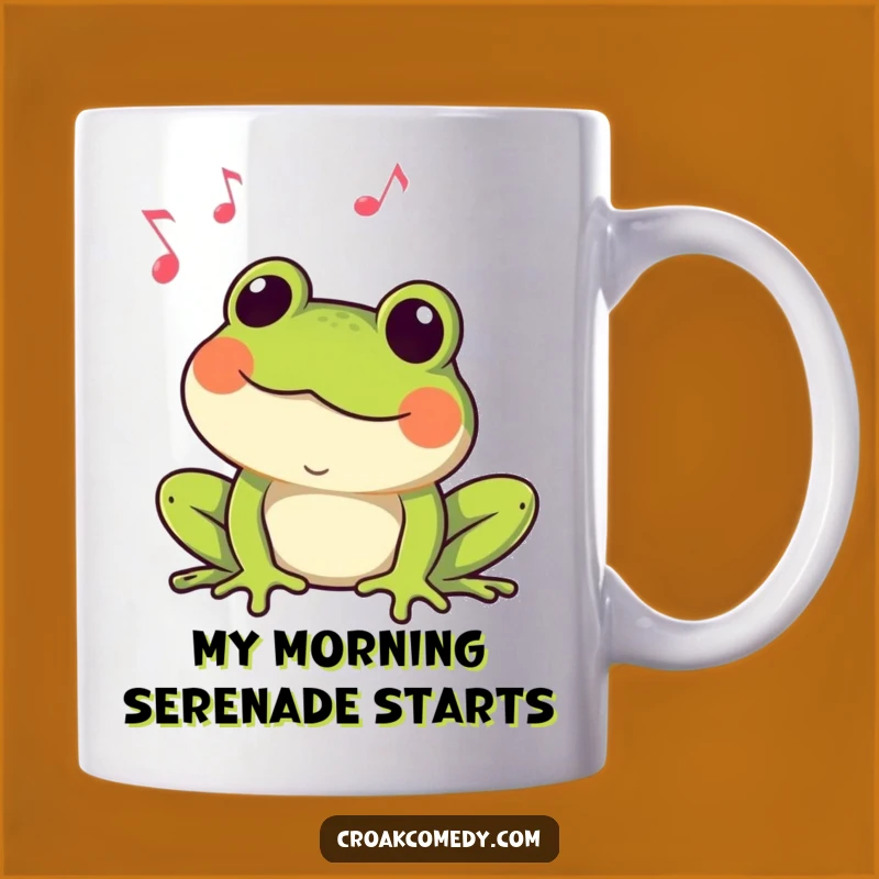 Funny Croaking Frog Mug: Happy Musician Amphibian Best Funny Gift