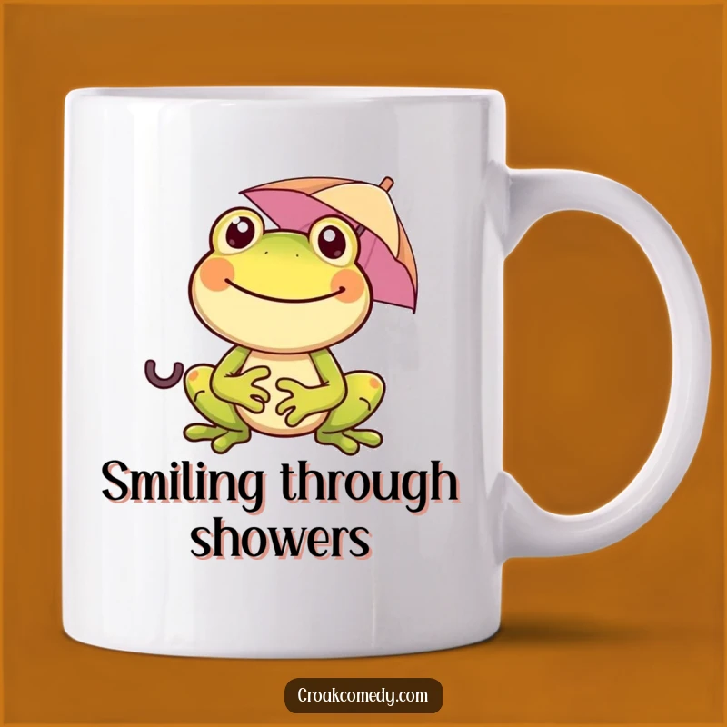 Funny Frog Umbrella Mug - Cheerful Amphibian Joy, Perfect Gift!