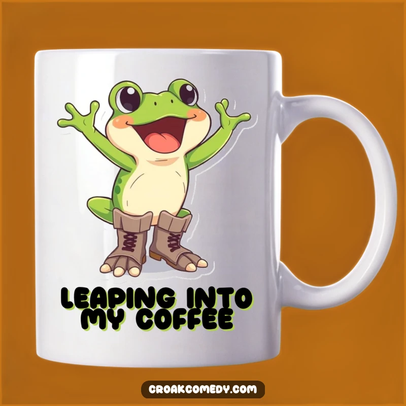 Funny Frog Mug - Excited Boots Design, Hilarious Adventure Gift Idea