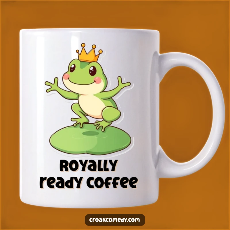 Funny Royal Frog Mug: Happy Leaping King Amphibian Gift