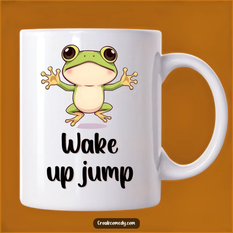 Funny Big Eyed Frog Jumping Jack Mug: Energetic Amphibian for a Hilarious Gift!