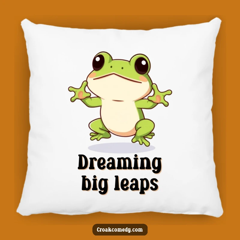 Funny Frog Pillow: Eager Jumper Amphibian Comfort, Playful Funny Gift for Relaxation