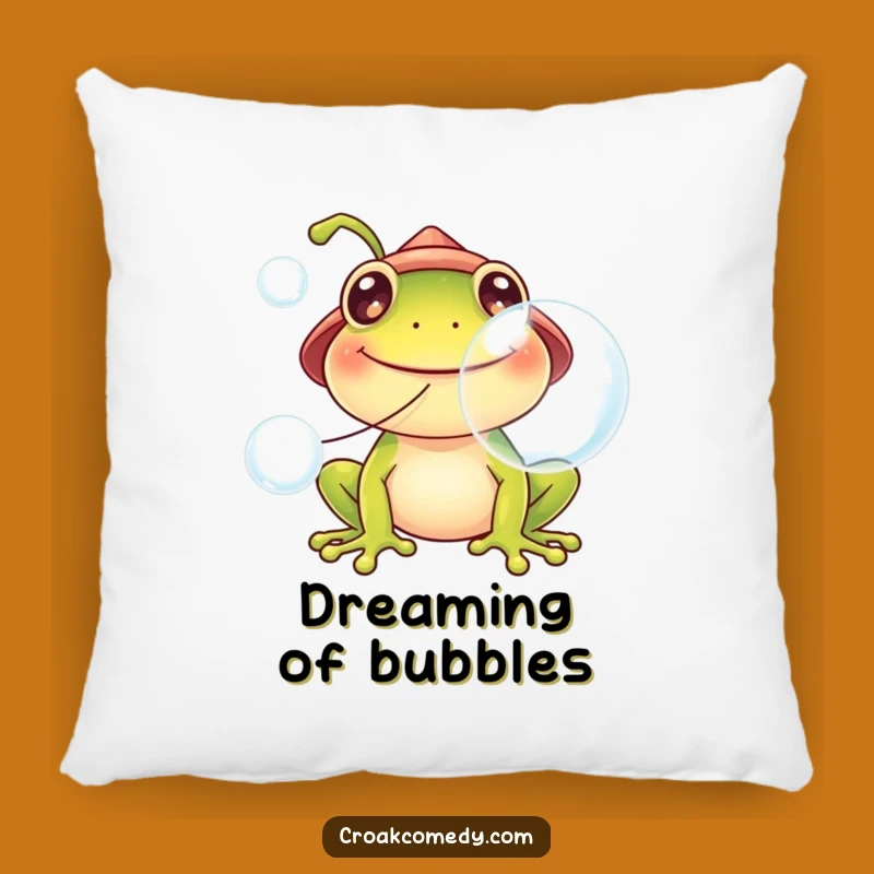 Funny Frog Hat Pillow: Cozy Bubble Blowing Cushion Gift