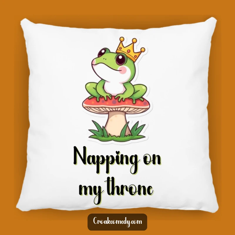 Funny Frog King Pillow: Cozy Royal Cushion, Ideal Funny Gift