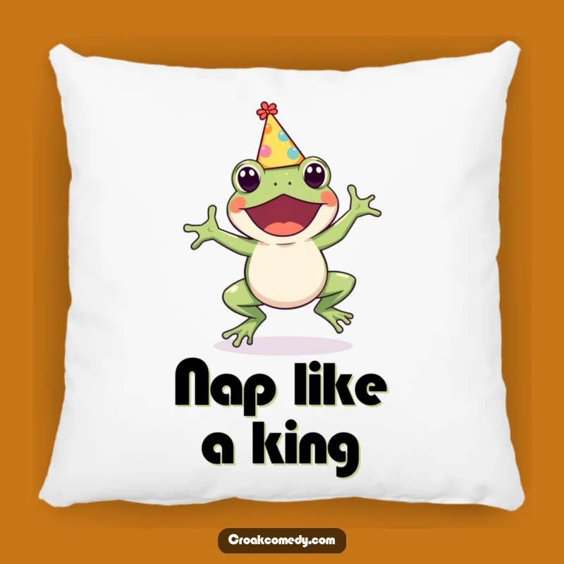 Funny Frog Party Hat Pillow: Cute Hopping Amphibian Cushion for a Hilarious Gift!