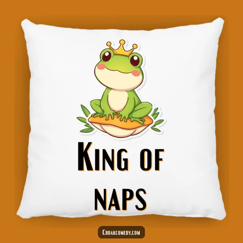 Funny Royal Frog Pillow: Cozy & Hilarious Accent for Sofa & Bed!