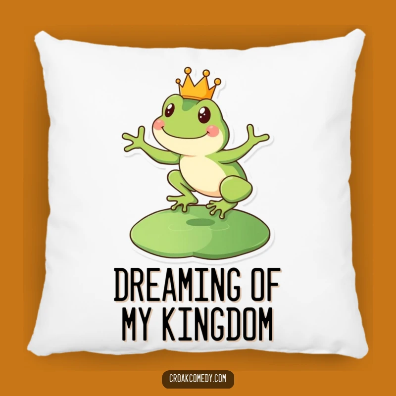 Funny Royal Frog Pillow: Cozy Leaping King Amphibian Comfort