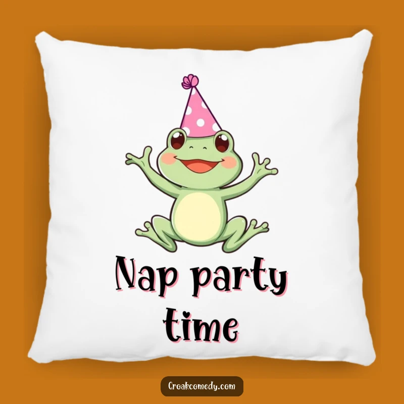 Funny Party Frog Pillow: Cozy Leaping Joy Pillow, Fun Funny Gift for Comfort