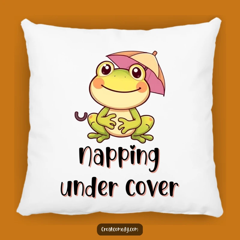 Funny Frog Umbrella Pillow - Cozy Comfort, Cheerful Humor!