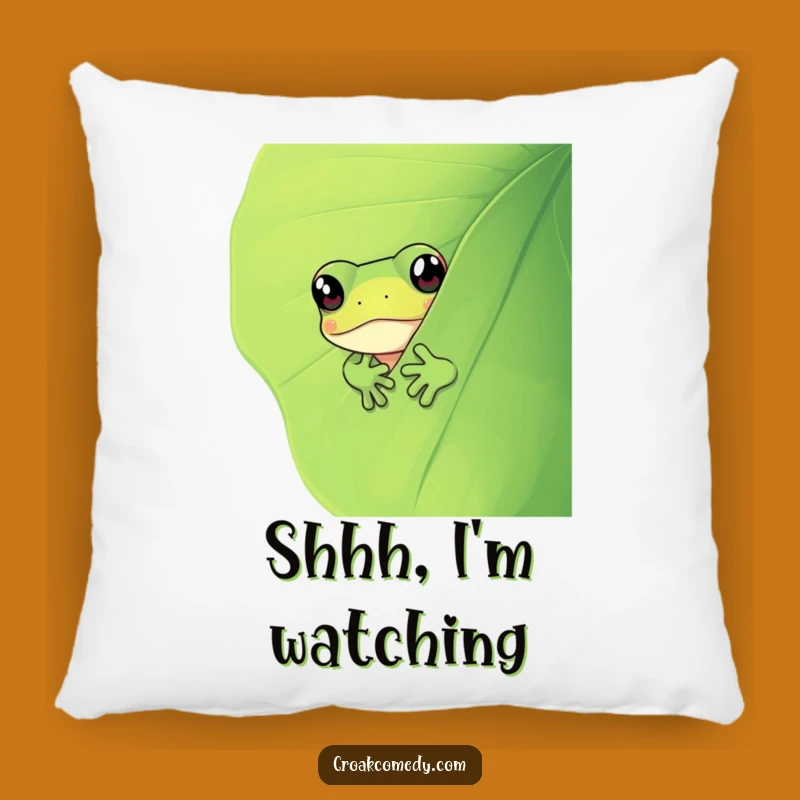 Funny Frog Pillow: Soft Leaf Peek Cushion, The Coziest Funny Gift for Relaxation