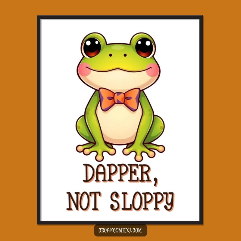 Funny Frog Bow Tie Digital Art - Dapper Amphibian Print for Walls!