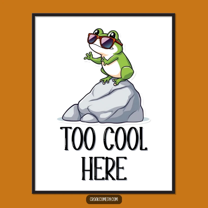 Funny Cool Frog Digital Art: Sunglasses Balance Print, Instant Funny Gift Download
