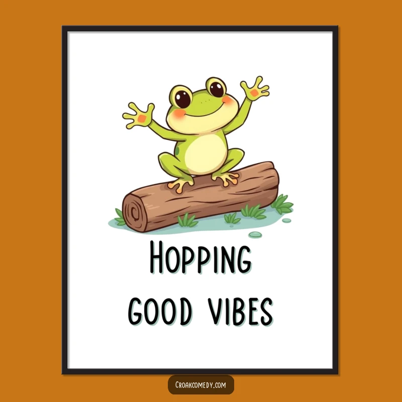 Funny Frog Dance Digital Print: Instant Joyful Wall Art for Your Space