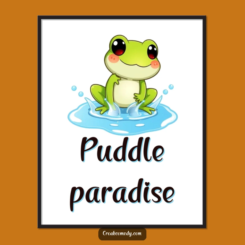 Funny Splashing Frog Digital Art: Printable Playfulness for Instant Joy