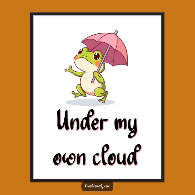 Funny Frog Umbrella Digital Art - Instant Whimsical Decor for a Joyful Atmosphere