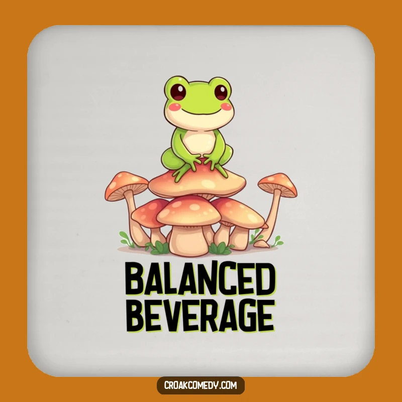 Funny Frog Mushroom Coasters: Happy Balance Design, Chic Funny Gift
