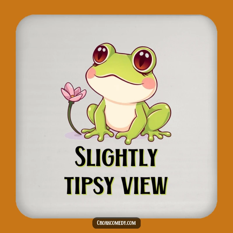 Funny Crossed-Eyed Frog Coaster: Quirky Amphibian Protector, A Cute Funny Gift