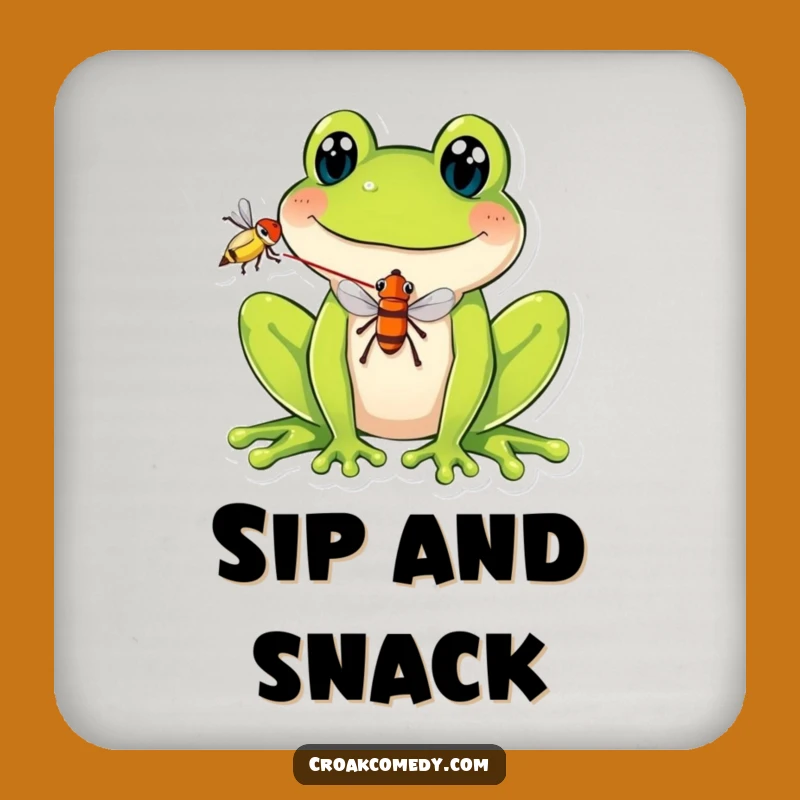 Funny Frog Fly Coaster Set - Protect Surfaces with Quirky Charm