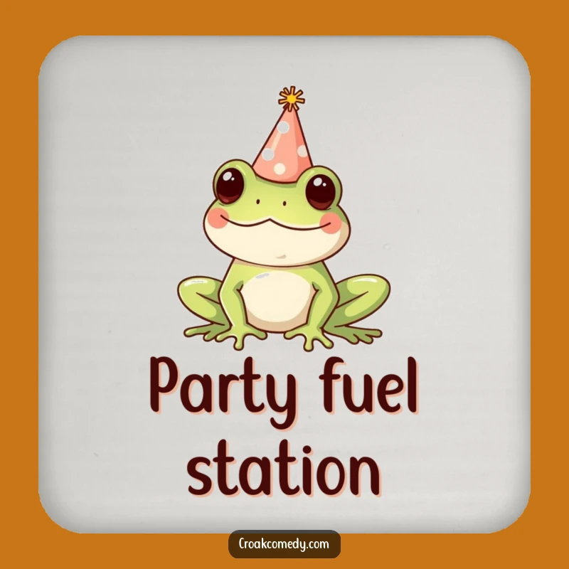 Funny Frog Party Hat Coaster Set - Protect Surfaces with Festive Charm