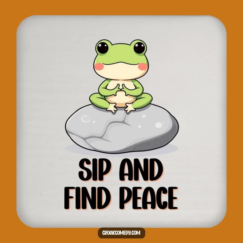 Funny Meditating Frog Coaster Set: Protect Surfaces with Amphibian Calm