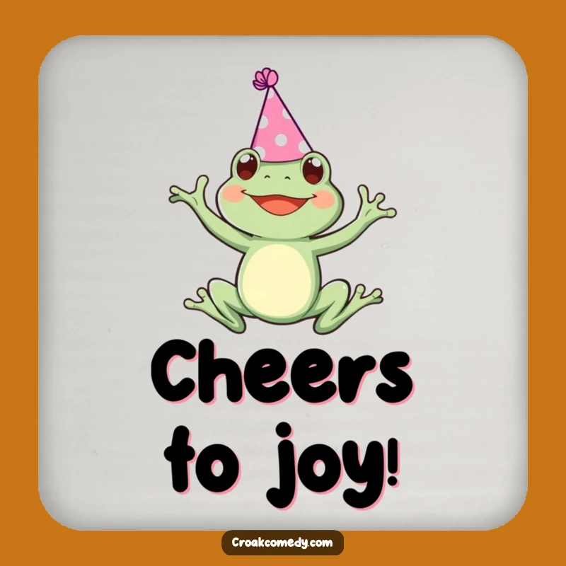 Funny Party Frog Drink Coaster: Joyful Leaping Coaster, Festive Funny Gift Protector