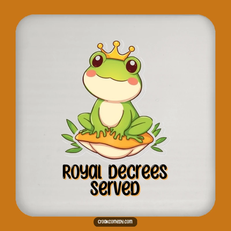Funny Royal Frog Coaster: Hilarious & Regal Protection for Your Surfaces!