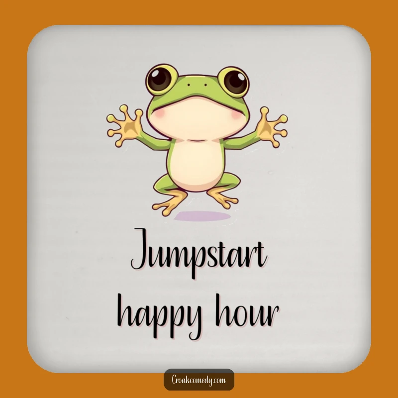 Funny Big Eyed Frog Jumping Jack Coaster: Energetic Amphibian Decor for Hilarious Protection!