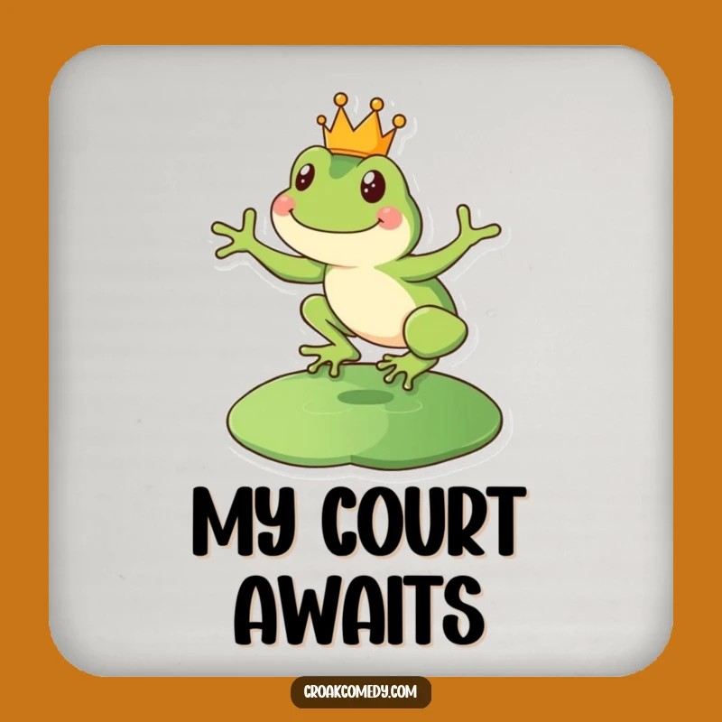Funny Royal Frog Coaster: Leaping King Amphibian Drink Protection