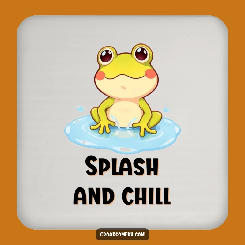 Funny Frog Puddle Coasters: Playful Character's Splash Protection, Chic Funny Gift