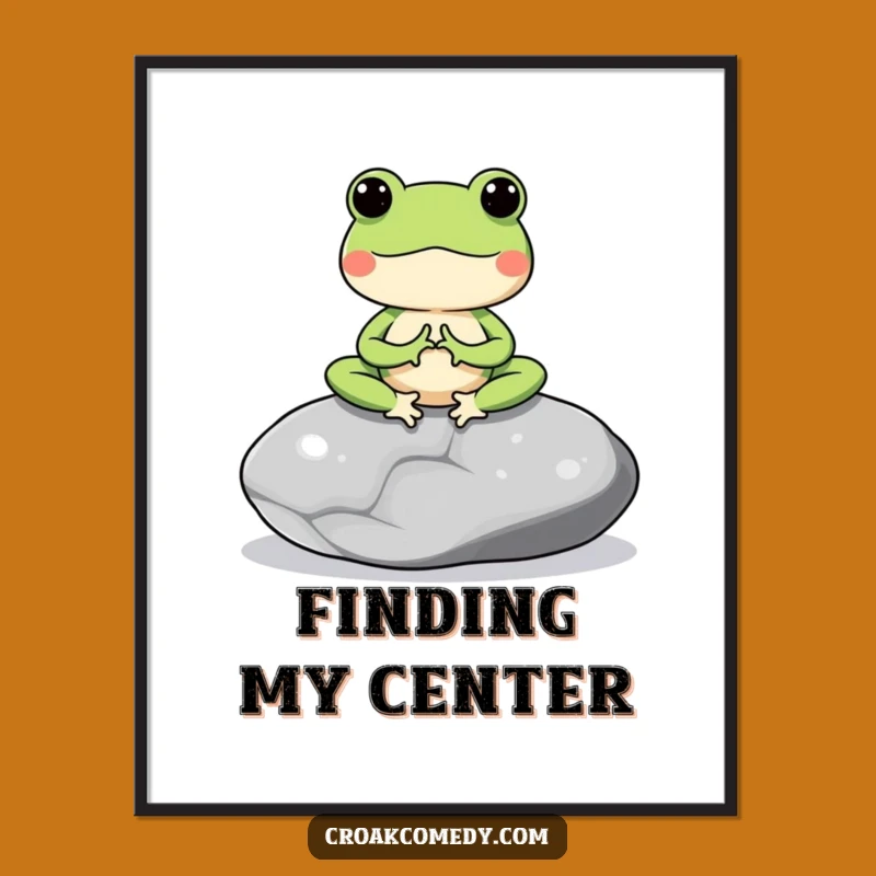 Funny Meditating Frog Poster: Serene Wall Art for a Peaceful Atmosphere
