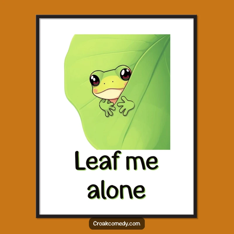 Funny Curious Frog Poster: Whimsical Leaf Peek Wall Art, Hilarious Funny Gift Idea