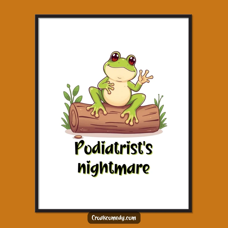 Funny Frog Poster: Big Feet Rhythm Tapper Art, Quirky Funny Gift for Decor