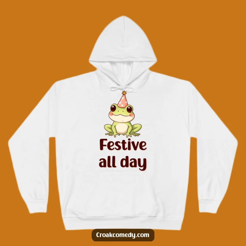 Cozy Funny Frog Party Hat Hoodie - Warm Comfort for Festive Fun