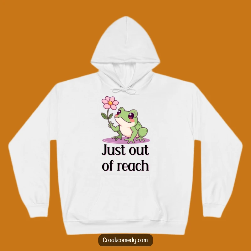 Funny Determined Frog Flower Hoodie: Cozy Ambition for Chilly Days